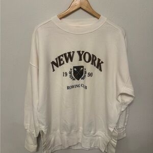 Abercrombie & Fitch White New York Graphic Sweater